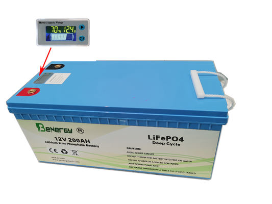 200Ah Lifepo4 12V लिथियम बैटरी पैक रिचार्जेबल सोलर सिस्टम RV के लिए